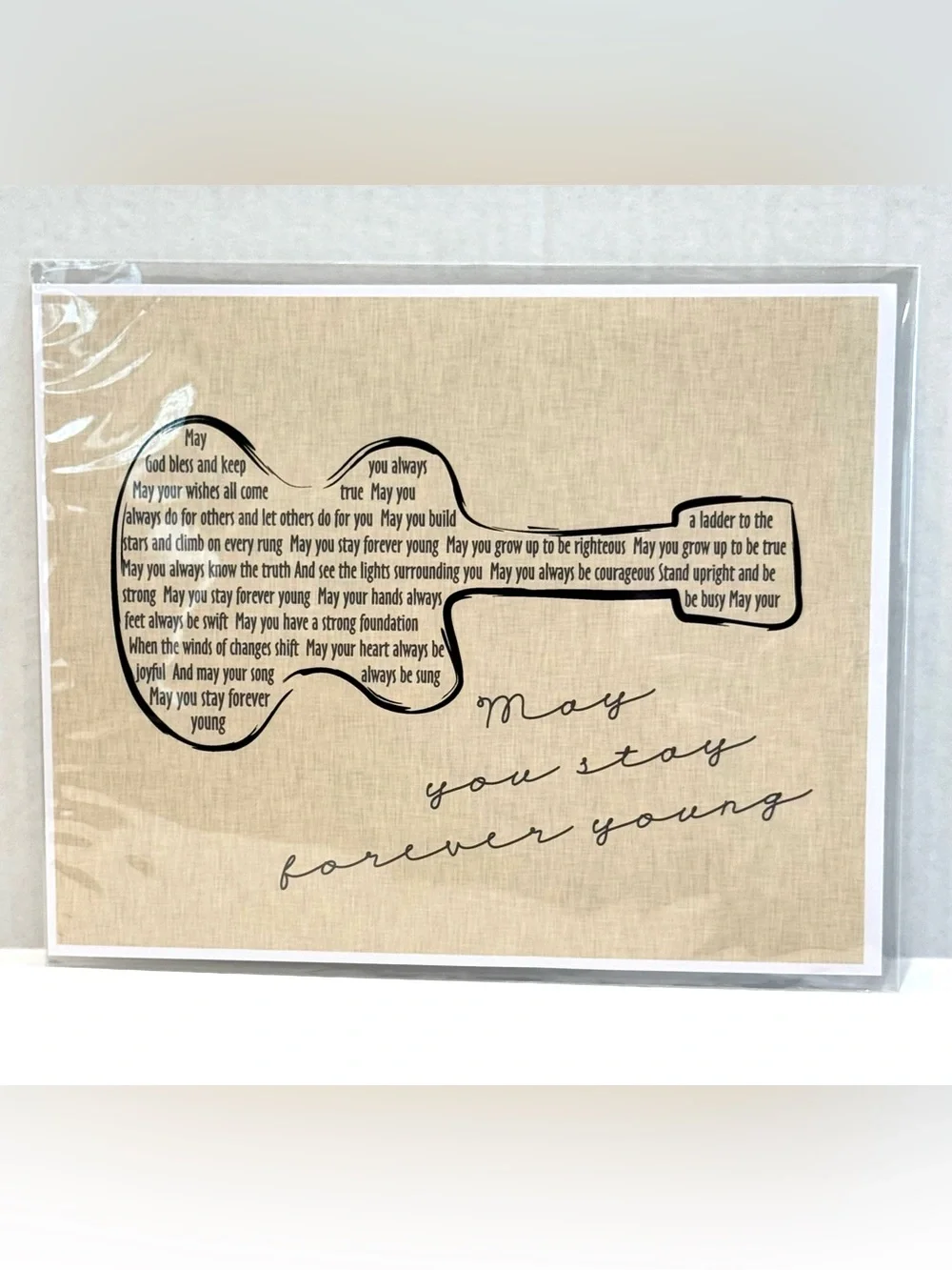 May You Stay Forever Young Wall Art Print - Beige